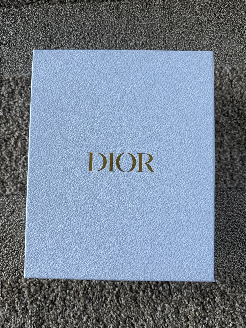 Authentic Dior Textured Light Blue Box with Gold Logo